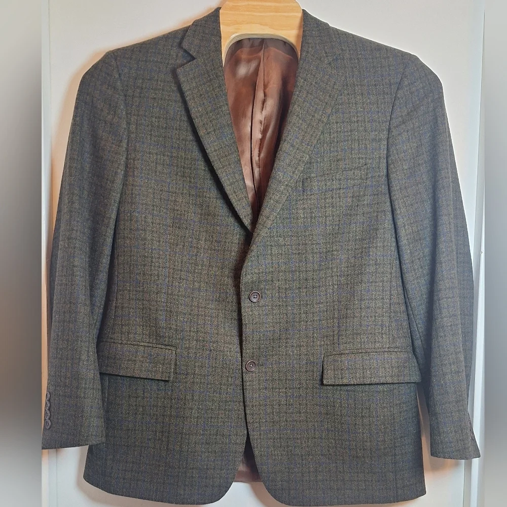 Brooks Brothers Men’s Regent Fit Size 44L Sports Coat‎ Blazer Wool Green Plaid